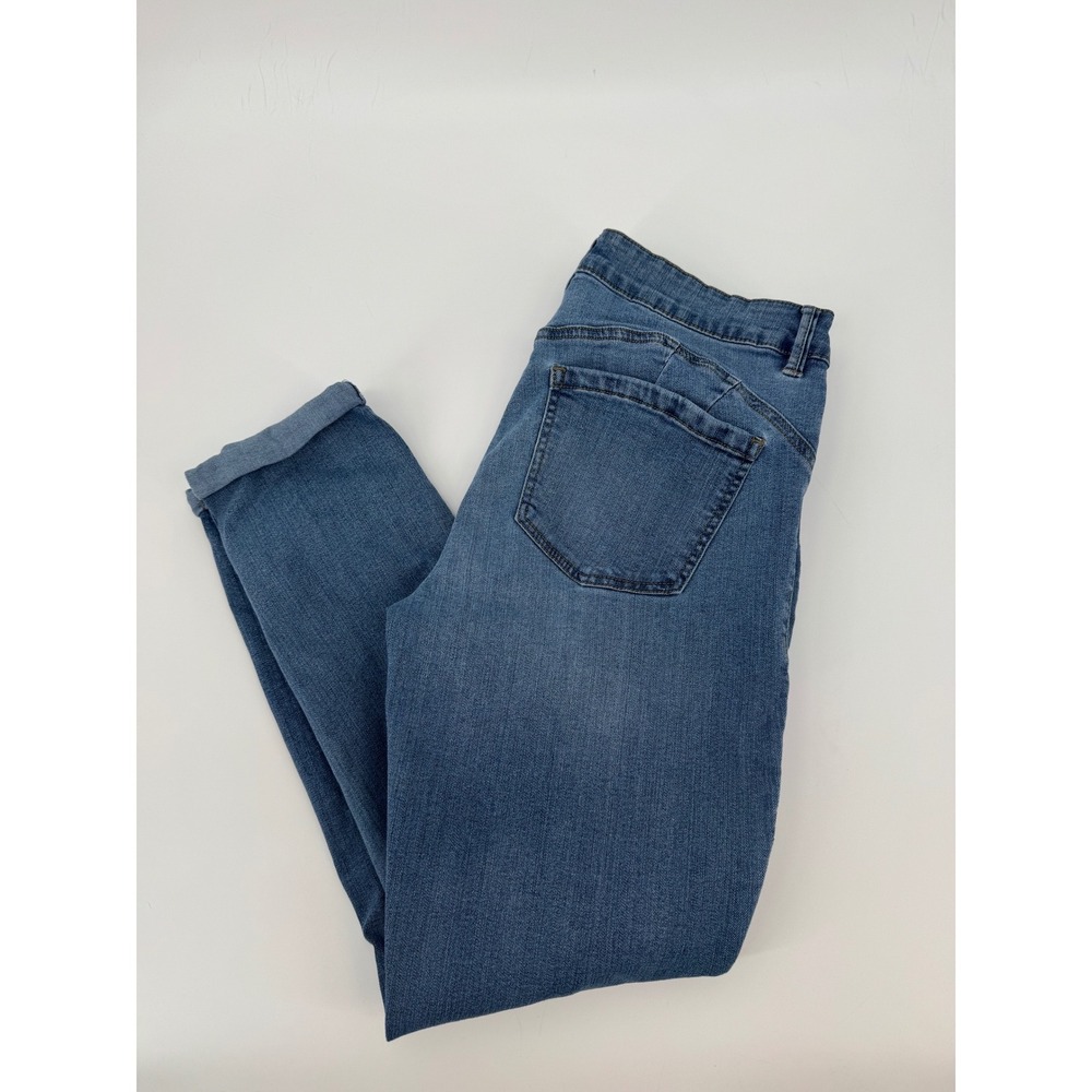 d.jeans Womens Size 10 Medium Wash Slim Cuffed Denim Jeans Repreve Blend